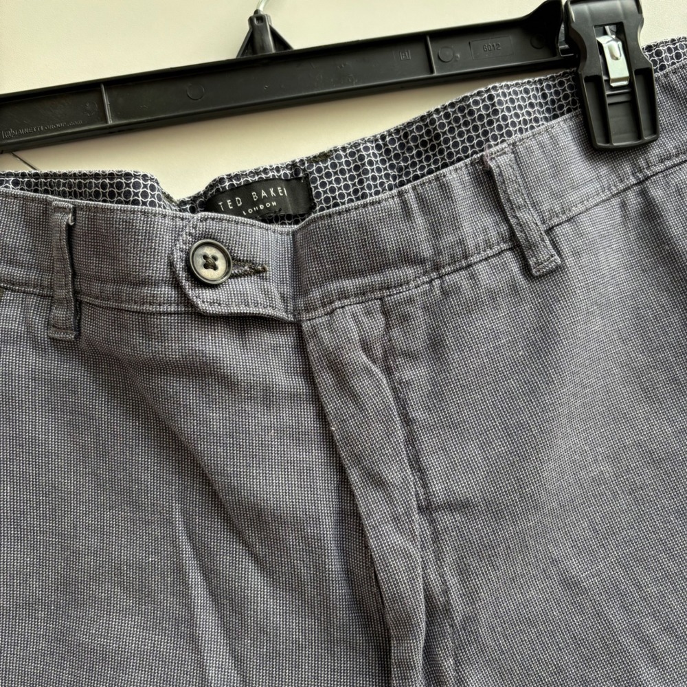 Ted Baker London Mens Chino Shorts Blue Patterned Liner Casual Summer Size 32x10